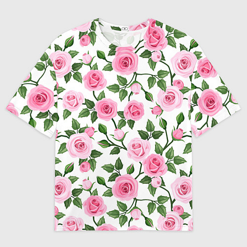 Мужская футболка оверсайз Распустившиеся розы / 3D-принт – фото 1