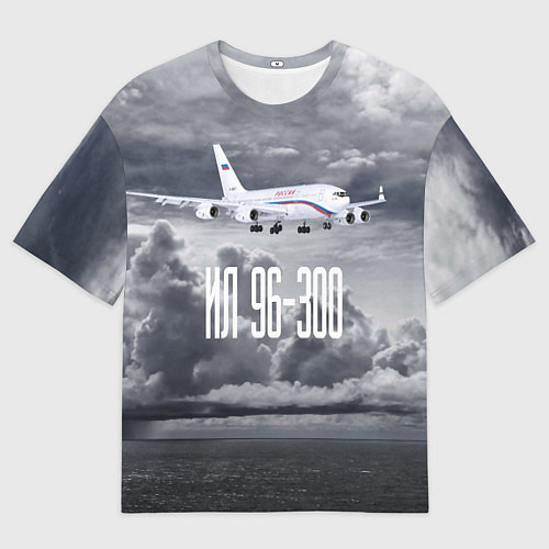 Мужская футболка оверсайз Пассажирский самолет Ил 96-300 / 3D-принт – фото 1