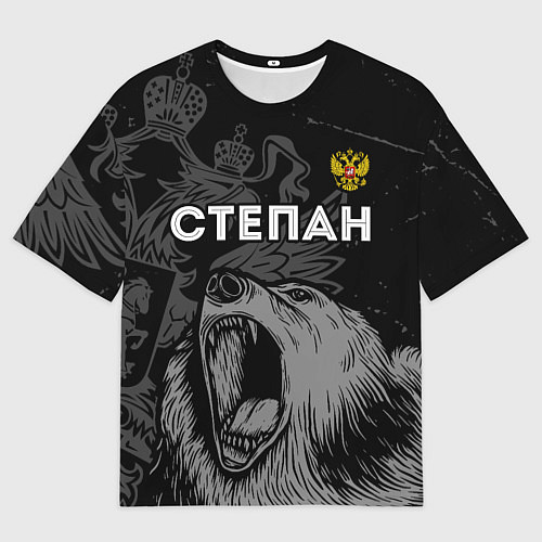 Мужская футболка оверсайз Степан Россия Медведь / 3D-принт – фото 1