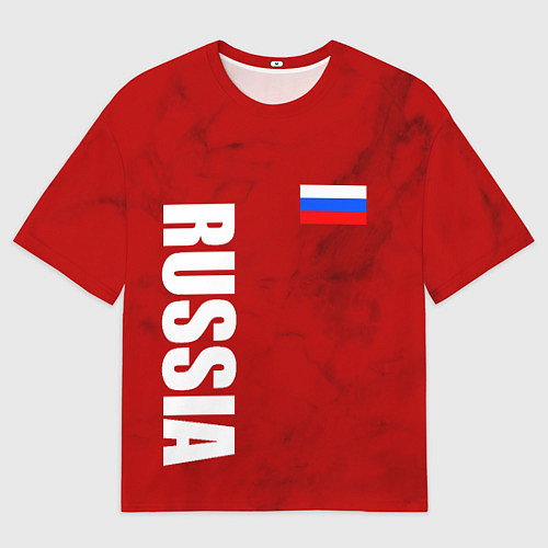 Мужская футболка оверсайз RUSSIA - RED EDITION - SPORTWEAR / 3D-принт – фото 1