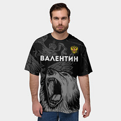Футболка оверсайз мужская Валентин Россия Медведь, цвет: 3D-принт — фото 2