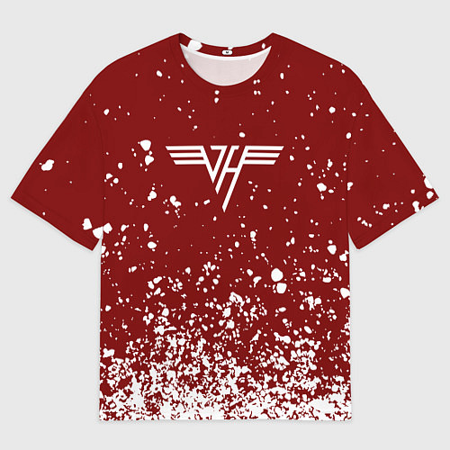 Мужская футболка оверсайз Van Halen Logo Ван Хален белые брызги / 3D-принт – фото 1