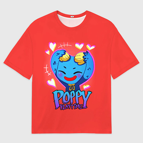 Мужская футболка оверсайз POPPY PLAYTIME CUTE HAGGY WAGGY - милый Хагги Вагг / 3D-принт – фото 1