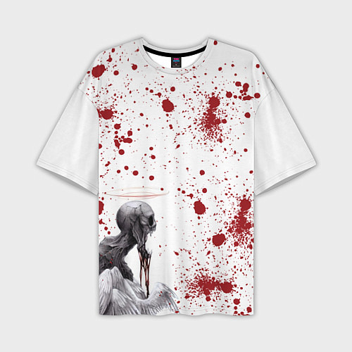 Мужская футболка оверсайз Смерти подобно - кричит и кровь изо рта / 3D-принт – фото 1