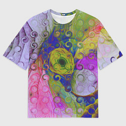 Футболка оверсайз мужская ИЛЛЮЗИЯ ЦВЕТОВ, цвет: 3D-принт