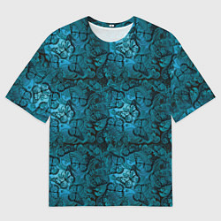 Мужская футболка оверсайз Бирюзовые бабочки