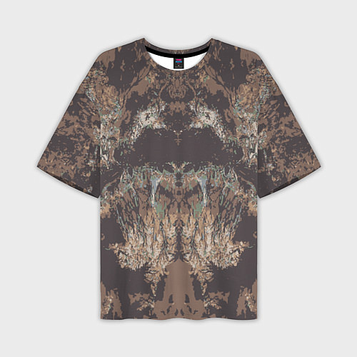 Мужская футболка оверсайз Абстрактный графический узор,коричневого цвета Abs / 3D-принт – фото 1