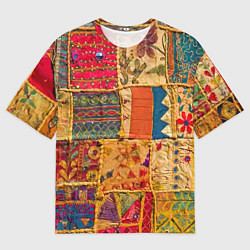 Футболка оверсайз мужская Пэчворк Лоскутное одеяло Patchwork Quilt, цвет: 3D-принт