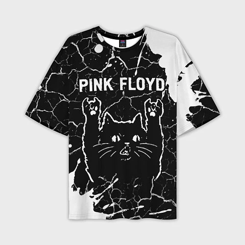 Мужская футболка оверсайз Pink Floyd Rock Cat / 3D-принт – фото 1