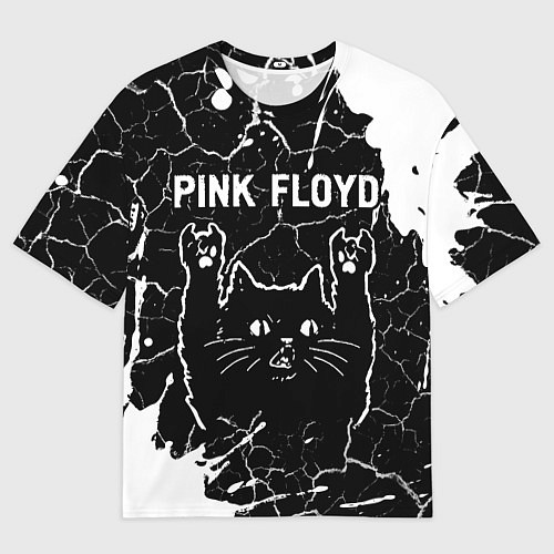 Мужская футболка оверсайз Pink Floyd Rock Cat / 3D-принт – фото 1
