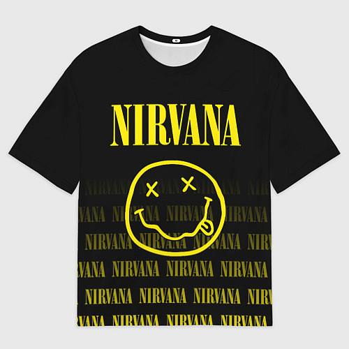 Мужская футболка оверсайз Smile Nirvana / 3D-принт – фото 1