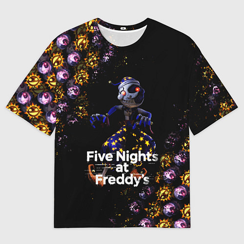 Мужская футболка оверсайз Five Nights at Freddys Луна паттерн / 3D-принт – фото 1