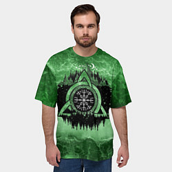 Футболка оверсайз мужская Вегвизир Рунический Компас 3D, цвет: 3D-принт — фото 2