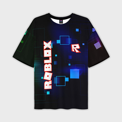 Мужская футболка оверсайз ROBLOX неоновые кубики / 3D-принт – фото 1