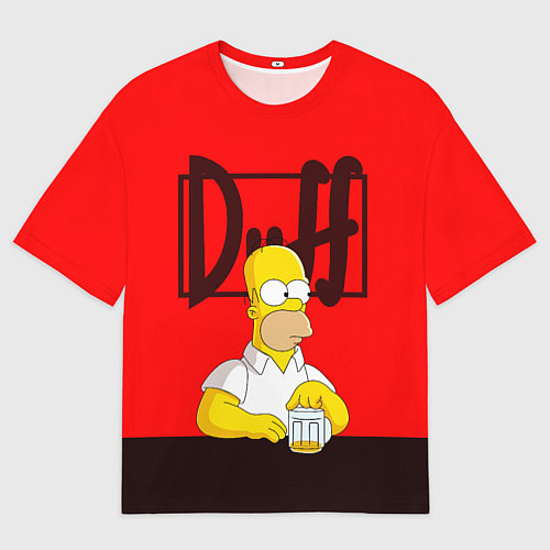 Мужская футболка оверсайз Homer Duff / 3D-принт – фото 1