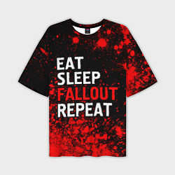 Мужская футболка оверсайз Eat Sleep Fallout Repeat Краска