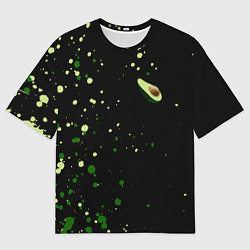 Футболка оверсайз мужская Авокадо avocado брызги, цвет: 3D-принт