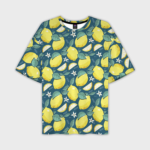 Мужская футболка оверсайз Cute lemon pattern / 3D-принт – фото 1