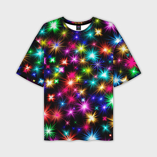 Мужская футболка оверсайз ЦВЕТНЫЕ ЗВЕЗДЫ COLORED STARS / 3D-принт – фото 1