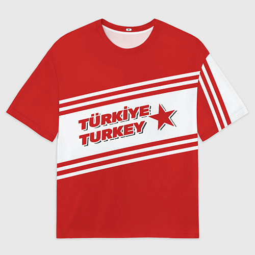 Мужская футболка оверсайз Надпись Турция на турецком и английском языках / 3D-принт – фото 1