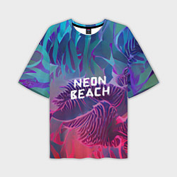 Мужская футболка оверсайз Neon beach