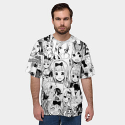 Футболка оверсайз мужская Госпожа Кагуя паттерн, цвет: 3D-принт — фото 2