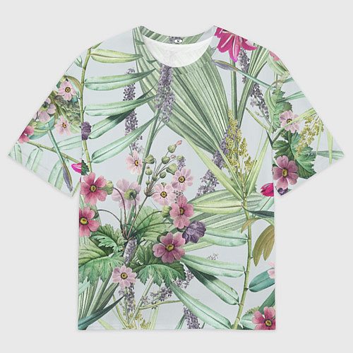 Мужская футболка оверсайз Цветы Солнечная Коса / 3D-принт – фото 1