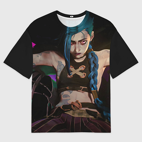 Мужская футболка оверсайз Arcane Джинкс смотрит на тебя / 3D-принт – фото 1