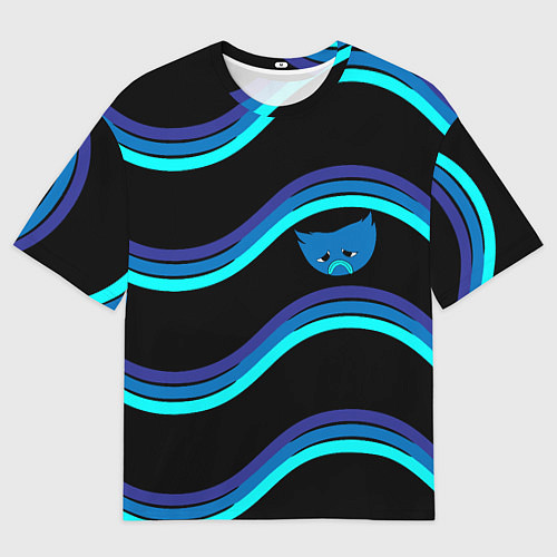 Мужская футболка оверсайз BlueMini HuggyWuggyPoppy Playtime / 3D-принт – фото 1