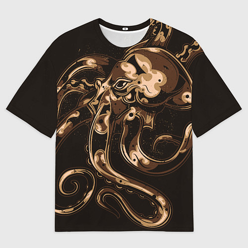 Мужская футболка оверсайз Мощный осьминог / 3D-принт – фото 1