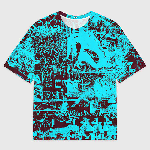 Мужская футболка оверсайз БИРЮЗОВАЯ ПАЛИТРА ЦВЕТА / 3D-принт – фото 1