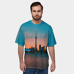 Футболка оверсайз мужская Закат в Торонто, цвет: 3D-принт — фото 2