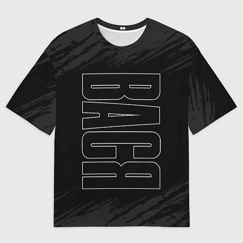 Мужская футболка оверсайз Имя Вася по-вертикали с темным фоном / 3D-принт – фото 1