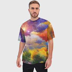 Футболка оверсайз мужская Красочный горный пейзаж Грузия Colorful mountain l, цвет: 3D-принт — фото 2