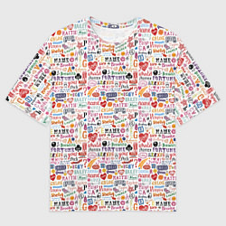 Мужская футболка оверсайз INSCRIPTIONS IN ENGLISH