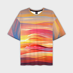 Мужская футболка оверсайз Закатное солнце