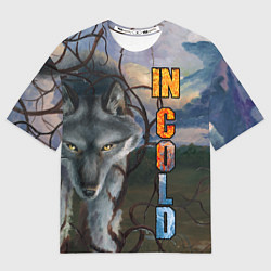Футболка оверсайз мужская IN COLD wolf with logo, цвет: 3D-принт