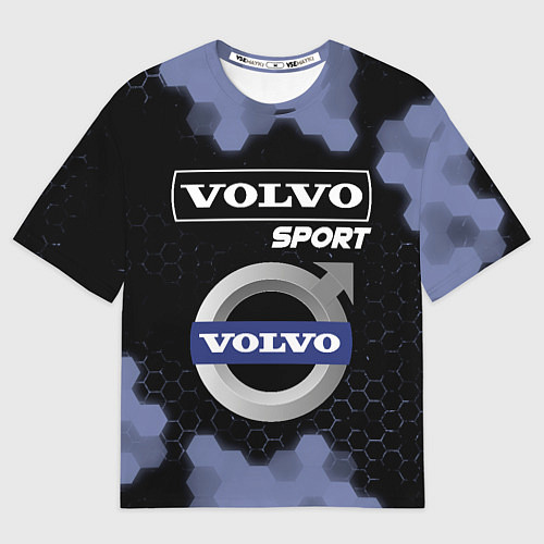 Мужская футболка оверсайз VOLVO Sport Соты / 3D-принт – фото 1