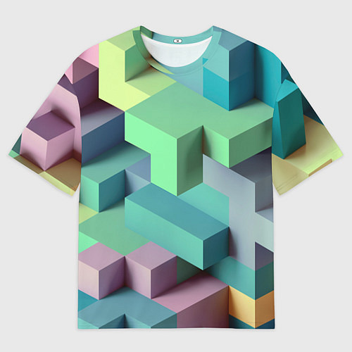 Мужская футболка оверсайз GEOMETRIC SHAPES / 3D-принт – фото 1