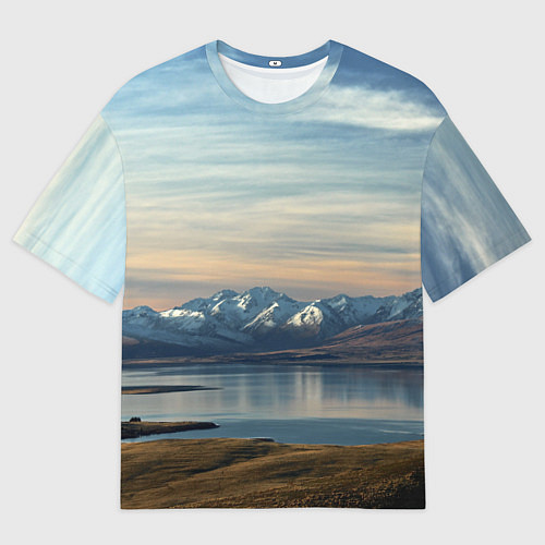 Мужская футболка оверсайз Горы озеро природа / 3D-принт – фото 1