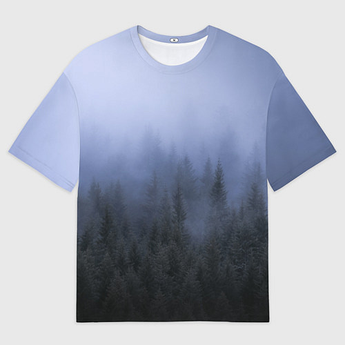 Мужская футболка оверсайз Лес в ночи / 3D-принт – фото 1