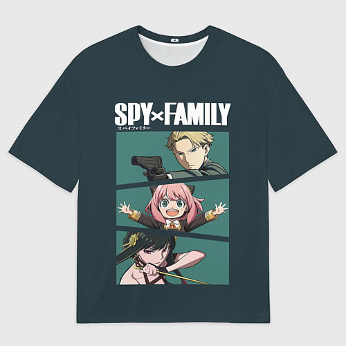 Мужская футболка оверсайз SPY X FAMILY СЕМЬЯ ШПИОНА ЛОЙД, АНЯ, ЙОР / 3D-принт – фото 1