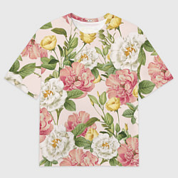 Футболка оверсайз мужская Цветы Английские Розы, цвет: 3D-принт