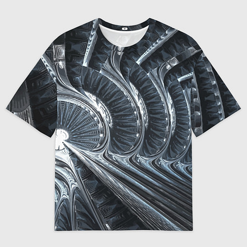 Мужская футболка оверсайз Фрактальный абстрактный паттерн Броня Fractal Abst / 3D-принт – фото 1