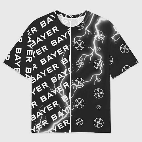 Мужская футболка оверсайз BAYER - Молнии Паттерны / 3D-принт – фото 1