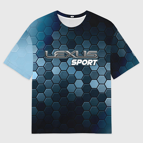 Мужская футболка оверсайз ЛЕКСУС Sport Соты / 3D-принт – фото 1