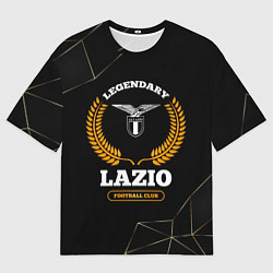 Мужская футболка оверсайз Лого Lazio и надпись Legendary Football Club на те