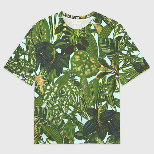 Мужская футболка оверсайз Зеленые Тропические Растения / 3D-принт – фото 1