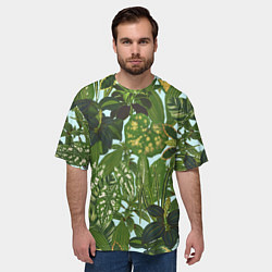 Футболка оверсайз мужская Зеленые Тропические Растения, цвет: 3D-принт — фото 2