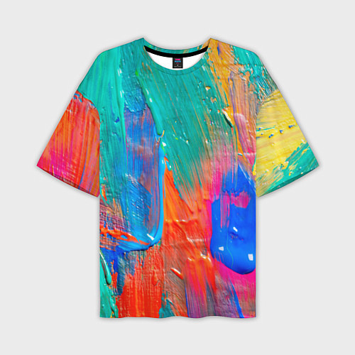 Мужская футболка оверсайз Мазки масляной краски Абстракция Oil Paint Strokes / 3D-принт – фото 1